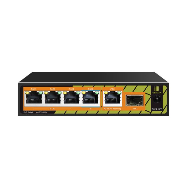 GNT-P1006G6 Genata 4 Port PoE Extender Switch